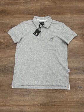 Massimo Dutti Light Grey Pique Polo Shirt